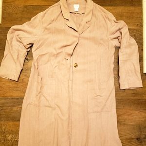 Womens Sigrid Olsen rose colored duster size medium